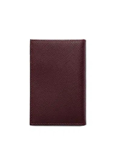 Prada Men's Saffiano Leather Card Holder - Dark Red | Thumbnail 3 Prada Men's Saffiano Leather Card Holder - Dark Red | Thumbnail 3
