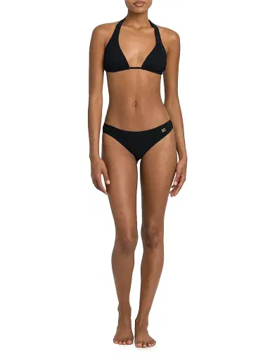 Dolce & Gabbana Women's Logo Low-Rise Bikini Bottom - Nero | Thumbnail 2 Dolce & Gabbana Women's Logo Low-Rise Bikini Bottom - Nero | Thumbnail 2