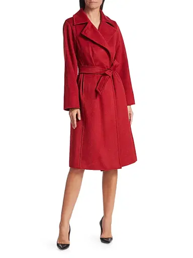 Max Mara Women's Manuela Icon Camel Hair Wool Wrap Coat - Red | Thumbnail 2 Max Mara Women's Manuela Icon Camel Hair Wool Wrap Coat - Red | Thumbnail 2