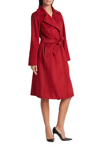 Max Mara Women's Manuela Icon Camel Hair Wool Wrap Coat - Red | Thumbnail 3 Max Mara Women's Manuela Icon Camel Hair Wool Wrap Coat - Red | Thumbnail 3