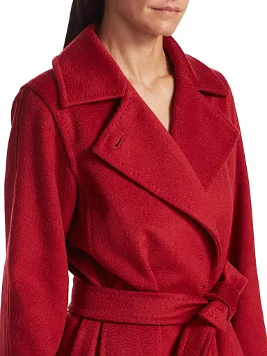 Max Mara Women's Manuela Icon Camel Hair Wool Wrap Coat - Red | Thumbnail 6 Max Mara Women's Manuela Icon Camel Hair Wool Wrap Coat - Red | Thumbnail 6