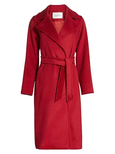 Max Mara Women's Manuela Icon Camel Hair Wool Wrap Coat - Red | Thumbnail 1 Max Mara Women's Manuela Icon Camel Hair Wool Wrap Coat - Red | Thumbnail 1