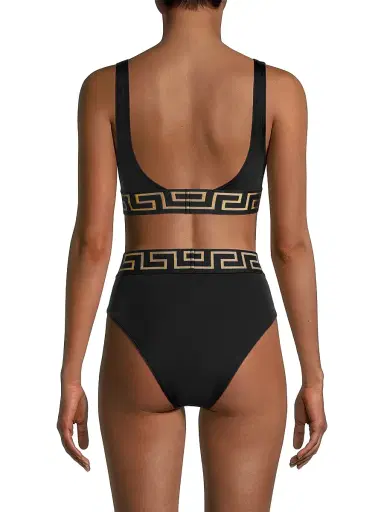 Versace Women's Greca Triangle Bikini Top - Black - Size Medium | Thumbnail 4 Versace Women's Greca Triangle Bikini Top - Black - Size Medium | Thumbnail 4
