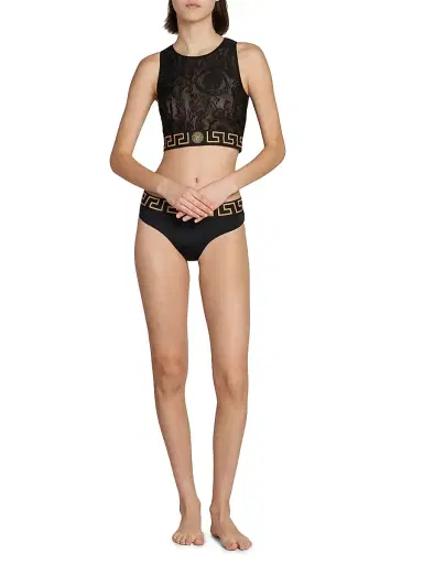 Versace Women's La Greca Bikini Bottom Brief - Black - Size XL | Thumbnail 2 Versace Women's La Greca Bikini Bottom Brief - Black - Size XL | Thumbnail 2