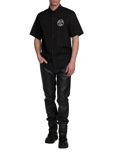 Versace Jeans Couture Men's Logo Patch Cotton Shirt - Black - Size 30 | Thumbnail 2 Versace Jeans Couture Men's Logo Patch Cotton Shirt - Black - Size 30 | Thumbnail 2