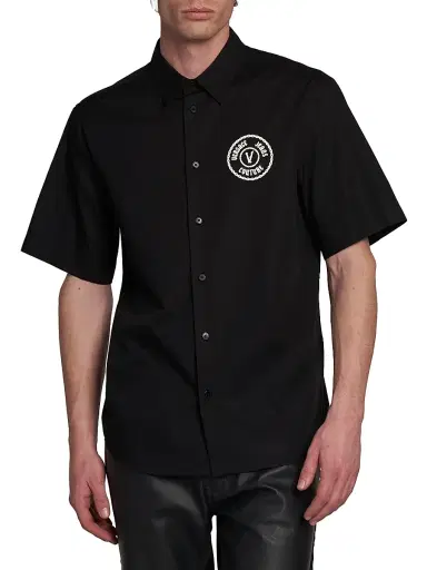 Versace Jeans Couture Men's Logo Patch Cotton Shirt - Black - Size 30 | Thumbnail 3 Versace Jeans Couture Men's Logo Patch Cotton Shirt - Black - Size 30 | Thumbnail 3