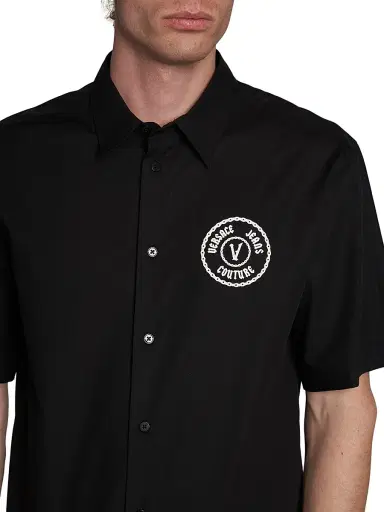 Versace Jeans Couture Men's Logo Patch Cotton Shirt - Black - Size 30 | Thumbnail 6 Versace Jeans Couture Men's Logo Patch Cotton Shirt - Black - Size 30 | Thumbnail 6