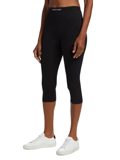 TOM FORD Women's Modal Signature Yoga Pants - Black | Thumbnail 4 TOM FORD Women's Modal Signature Yoga Pants - Black | Thumbnail 4