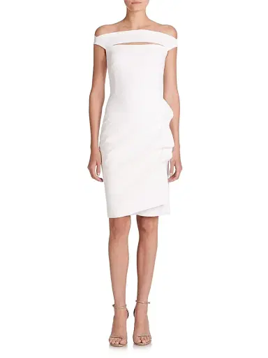 Chiara Boni La Petite Robe Women's Melania Short Off-The-Shoulder Dress | Thumbnail 3 Chiara Boni La Petite Robe Women's Melania Short Off-The-Shoulder Dress | Thumbnail 3