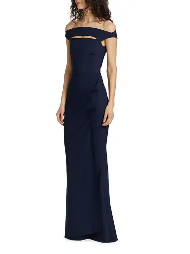 Chiara Boni La Petite Robe Women's Melania Off-The-Shoulder Gown | Thumbnail 4 Chiara Boni La Petite Robe Women's Melania Off-The-Shoulder Gown | Thumbnail 4