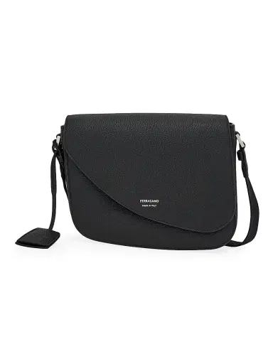 Ferragamo Men's Fiamma Leather Shoulder Bag | Thumbnail 1 Ferragamo Men's Fiamma Leather Shoulder Bag | Thumbnail 1