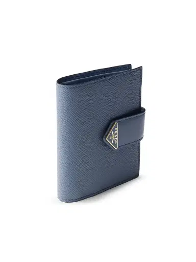 Prada Women's Saffiano and Smooth Leather Wallet - Blue | Thumbnail 3 Prada Women's Saffiano and Smooth Leather Wallet - Blue | Thumbnail 3