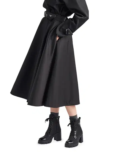 Prada Women's Re-Nylon and Leather Booties - Black | Thumbnail 2 Prada Women's Re-Nylon and Leather Booties - Black | Thumbnail 2