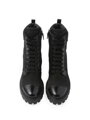 Prada Women's Re-Nylon and Leather Booties - Black | Thumbnail 3 Prada Women's Re-Nylon and Leather Booties - Black | Thumbnail 3