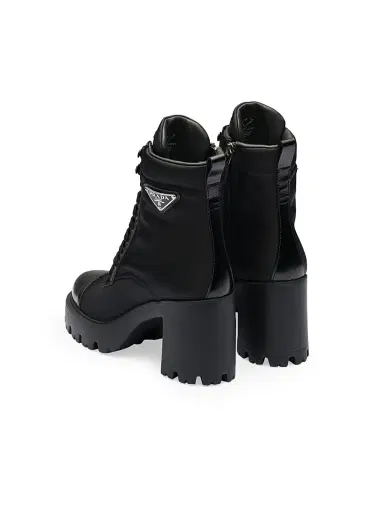 Prada Women's Re-Nylon and Leather Booties - Black | Thumbnail 4 Prada Women's Re-Nylon and Leather Booties - Black | Thumbnail 4