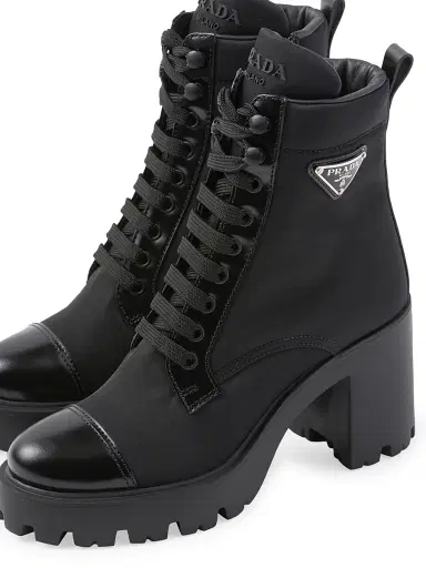 Prada Women's Re-Nylon and Leather Booties - Black | Thumbnail 5 Prada Women's Re-Nylon and Leather Booties - Black | Thumbnail 5