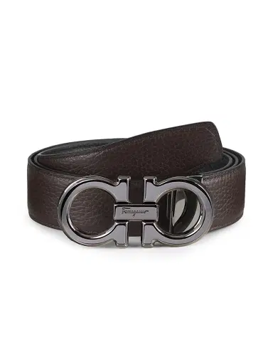 Ferragamo Men's Double Gancini Buckle Adjustable Cut-to | Thumbnail 3 Ferragamo Men's Double Gancini Buckle Adjustable Cut-to | Thumbnail 3