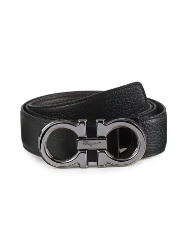 Ferragamo Men's Double Gancini Buckle Adjustable Cut-to | Thumbnail 1 Ferragamo Men's Double Gancini Buckle Adjustable Cut-to | Thumbnail 1