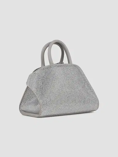FERRAGAMO Women's Mini Hug Embellished Leather Crossbody Bag - Perla | Thumbnail 4 FERRAGAMO Women's Mini Hug Embellished Leather Crossbody Bag - Perla | Thumbnail 4