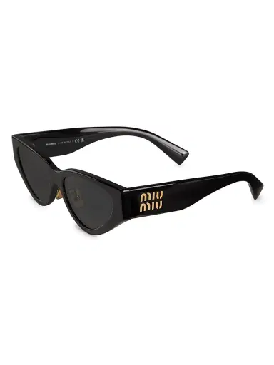 Miu Miu Women's 54MM Cat-Eye Sunglasses - Black Dark Grey | Thumbnail 1 Miu Miu Women's 54MM Cat-Eye Sunglasses - Black Dark Grey | Thumbnail 1