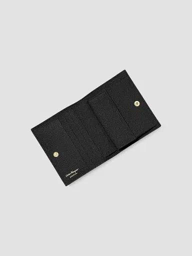 Ferragamo Women's Gancini French Leather Wallet - Black | Thumbnail 2 Ferragamo Women's Gancini French Leather Wallet - Black | Thumbnail 2