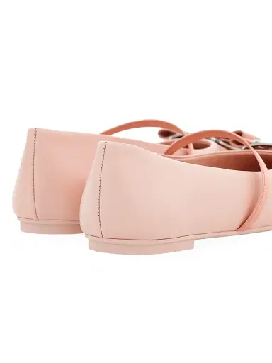 FERRAGAMO Women's Zina Leather Ballet Flats - Pink | Thumbnail 3 FERRAGAMO Women's Zina Leather Ballet Flats - Pink | Thumbnail 3