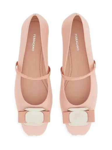 FERRAGAMO Women's Zina Leather Ballet Flats - Pink | Thumbnail 4 FERRAGAMO Women's Zina Leather Ballet Flats - Pink | Thumbnail 4