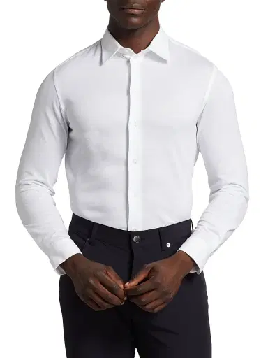 Emporio Armani Men's Cotton Sport Long-Sleeve Shirt - White | Thumbnail 3 Emporio Armani Men's Cotton Sport Long-Sleeve Shirt - White | Thumbnail 3