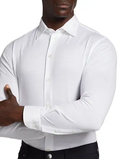 Emporio Armani Men's Cotton Sport Long-Sleeve Shirt - White | Thumbnail 6 Emporio Armani Men's Cotton Sport Long-Sleeve Shirt - White | Thumbnail 6