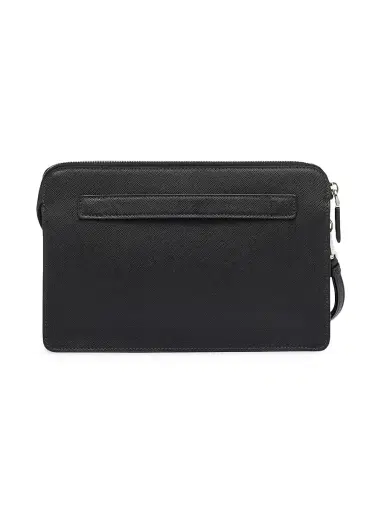 Prada Men's Saffiano Leather Pouch - White | Thumbnail 4 Prada Men's Saffiano Leather Pouch - White | Thumbnail 4