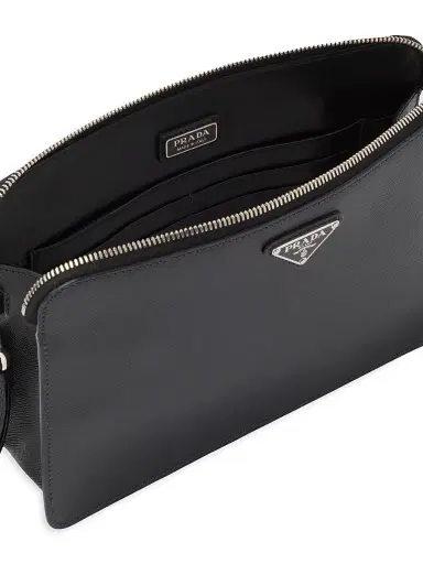 Prada Men's Saffiano Leather Pouch - White | Thumbnail 5 Prada Men's Saffiano Leather Pouch - White | Thumbnail 5