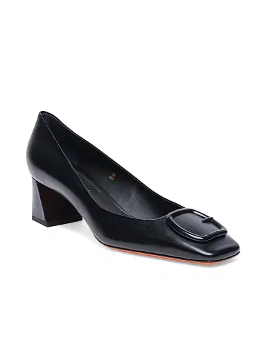 Santoni Women's Soft Square 50MM Leather Pumps - Black - Size 9.5 | Thumbnail 2 Santoni Women's Soft Square 50MM Leather Pumps - Black - Size 9.5 | Thumbnail 2
