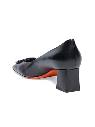Santoni Women's Soft Square 50MM Leather Pumps - Black - Size 9.5 | Thumbnail 4 Santoni Women's Soft Square 50MM Leather Pumps - Black - Size 9.5 | Thumbnail 4