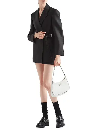 Prada Women's Cleo Brushed Leather Shoulder Bag - White | Thumbnail 7 Prada Women's Cleo Brushed Leather Shoulder Bag - White | Thumbnail 7