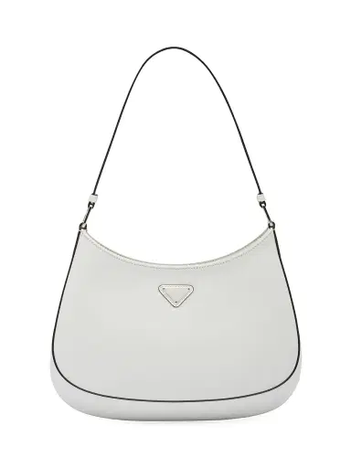 Prada Women's Cleo Brushed Leather Shoulder Bag - White | Thumbnail 1 Prada Women's Cleo Brushed Leather Shoulder Bag - White | Thumbnail 1
