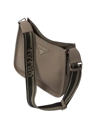 Prada Women's Leather Hobo Bag - Grey | Thumbnail 3 Prada Women's Leather Hobo Bag - Grey | Thumbnail 3