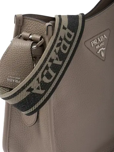 Prada Women's Leather Hobo Bag - Grey | Thumbnail 6 Prada Women's Leather Hobo Bag - Grey | Thumbnail 6