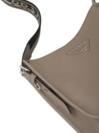 Prada Women's Leather Hobo Bag - Grey | Thumbnail 7 Prada Women's Leather Hobo Bag - Grey | Thumbnail 7