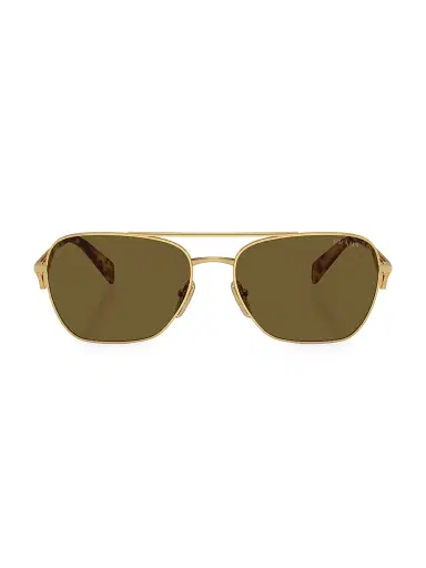 Prada Women's 59MM Navigator Sunglasses - Gold | Thumbnail 1 Prada Women's 59MM Navigator Sunglasses - Gold | Thumbnail 1
