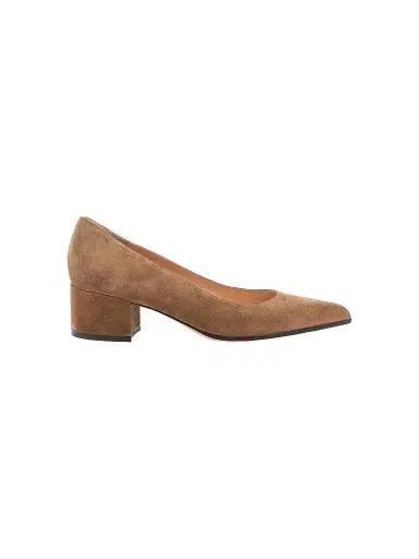 Gianvito Rossi Women's Piper 45MM Suede Block Heel Pumps - Camel | Thumbnail 1 Gianvito Rossi Women's Piper 45MM Suede Block Heel Pumps - Camel | Thumbnail 1