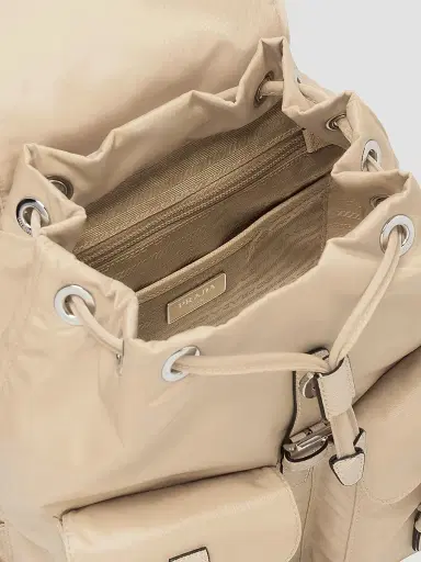 Prada Women's Small Re-Nylon Backpack - Beige | Thumbnail 4 Prada Women's Small Re-Nylon Backpack - Beige | Thumbnail 4