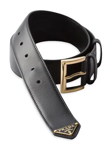Prada Women's Leather Belt - Black Gold - Size 30 | Thumbnail 3 Prada Women's Leather Belt - Black Gold - Size 30 | Thumbnail 3