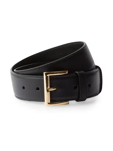 Prada Women's Leather Belt - Black Gold - Size 30 | Thumbnail 1 Prada Women's Leather Belt - Black Gold - Size 30 | Thumbnail 1