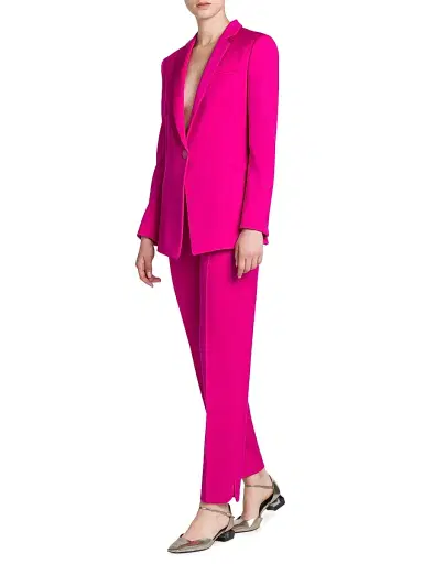 Giorgio Armani Women's Wool Tuxedo Blazer - Pink | Thumbnail 2 Giorgio Armani Women's Wool Tuxedo Blazer - Pink | Thumbnail 2