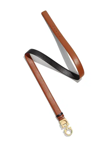 FERRAGAMO Women's Gancini Adjustable Cut-to-Size Reversible Leather Belt - Sella | Thumbnail 3 FERRAGAMO Women's Gancini Adjustable Cut-to-Size Reversible Leather Belt - Sella | Thumbnail 3