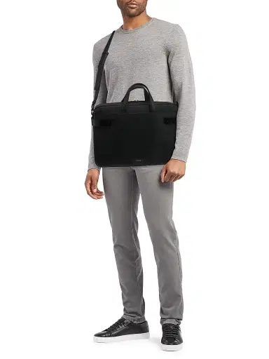 FERRAGAMO Men's Twins Leather Shoulder Bag - Nero | Thumbnail 3 FERRAGAMO Men's Twins Leather Shoulder Bag - Nero | Thumbnail 3