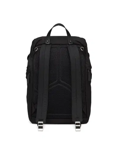 Prada Men's Re-Nylon and Saffiano Leather Backpack - Black | Thumbnail 4 Prada Men's Re-Nylon and Saffiano Leather Backpack - Black | Thumbnail 4