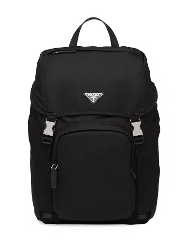 Prada Men's Re-Nylon and Saffiano Leather Backpack - Black | Thumbnail 1 Prada Men's Re-Nylon and Saffiano Leather Backpack - Black | Thumbnail 1