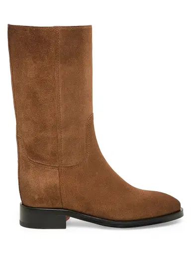 Santoni Women's Fleeces Suede Mid-Calf Boots - Cognac - Size 11 | Thumbnail 1 Santoni Women's Fleeces Suede Mid-Calf Boots - Cognac - Size 11 | Thumbnail 1