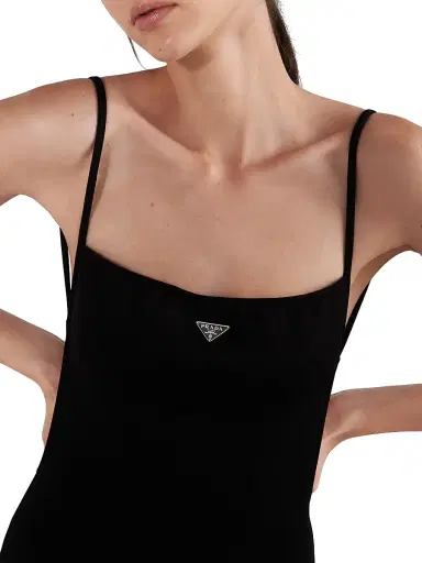 Prada Women's Interlock Knit One-Piece Swimsuit - Black | Thumbnail 4 Prada Women's Interlock Knit One-Piece Swimsuit - Black | Thumbnail 4